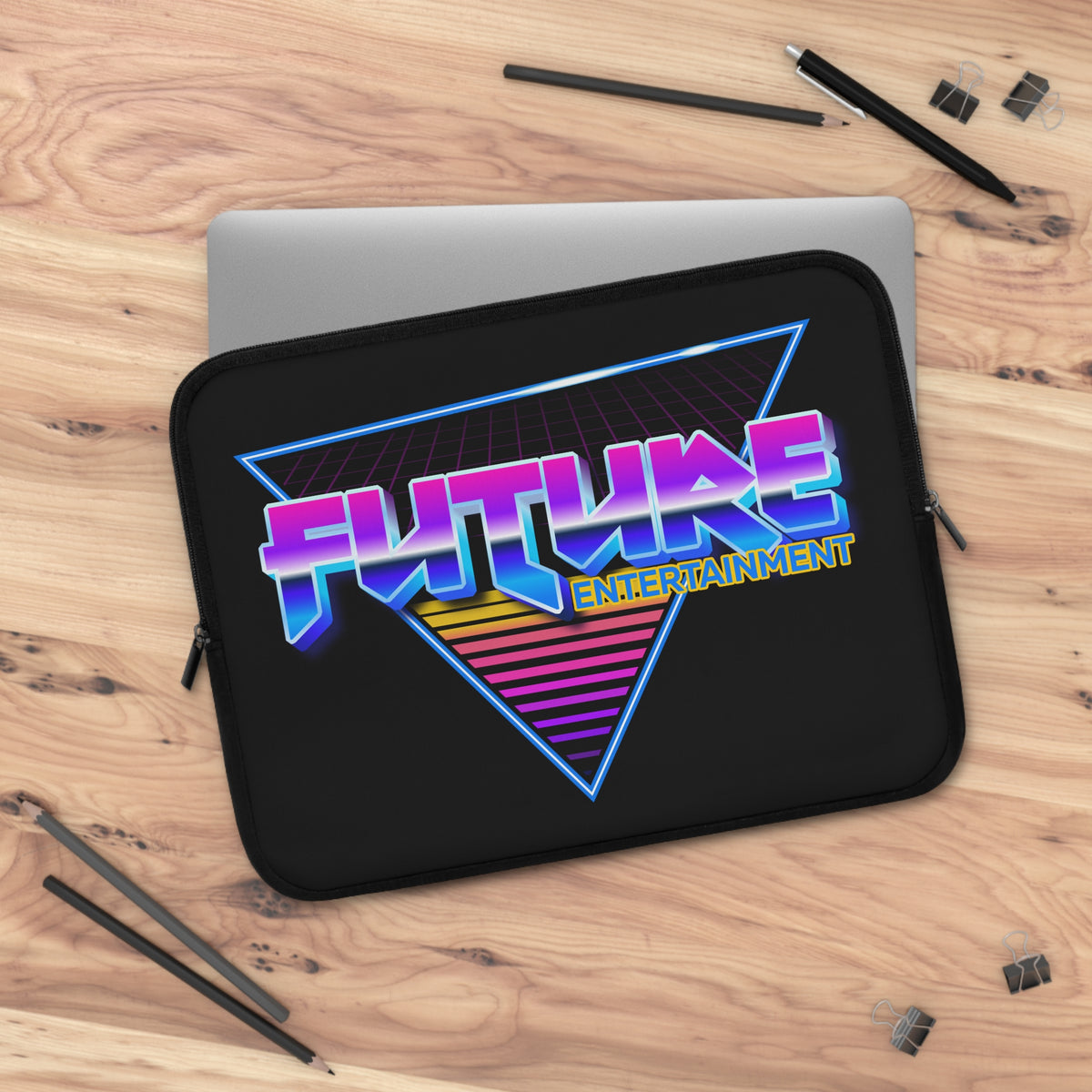 Futuristic Laptop Sleeve with Retro Design, Perfect for Gifts, Tech Lovers, Students, Cyberpunk Style, and Everyday Use